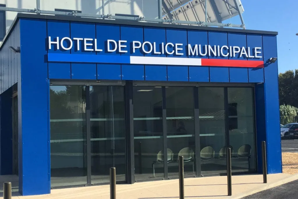 enseigne lettre hotel de police